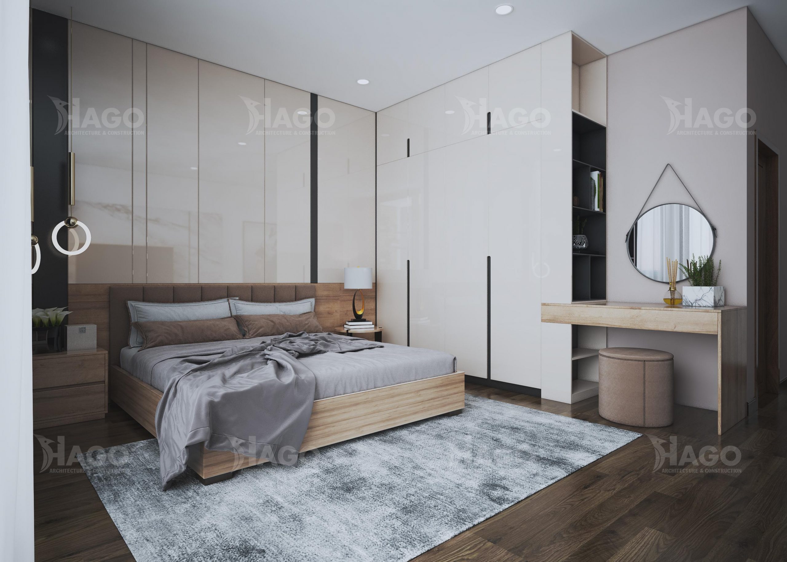 thiết kế thi công nội thất Phòng ngủ hiện đại mang lại cảm giác thoải mái dễ chịu