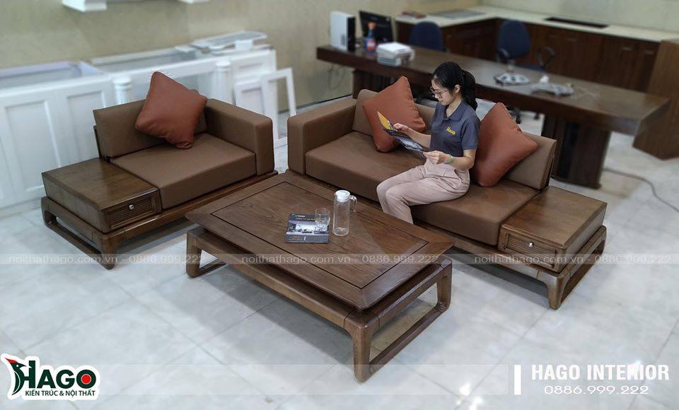 Sofa gỗ Sồi Nga đẹp tại Hà Tĩnh