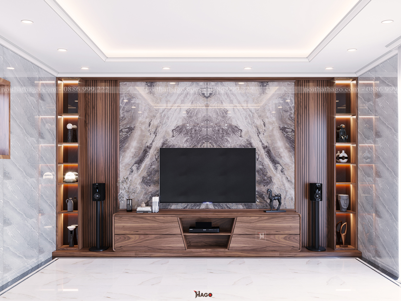 Kệ tivi gỗ tự nhiên dành cho nội thất Phòng khách