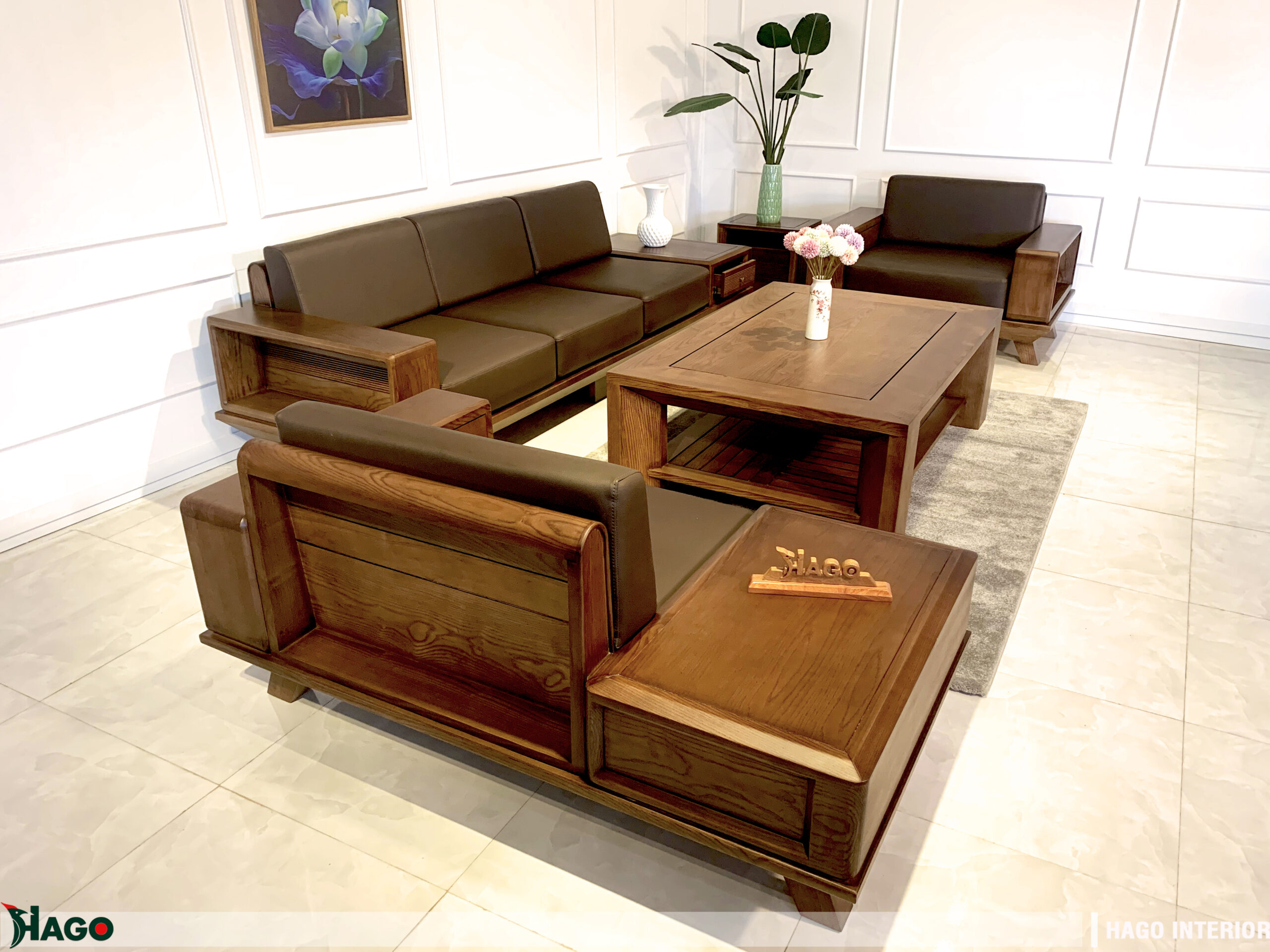 Sofa gỗ Sồi hiện đại