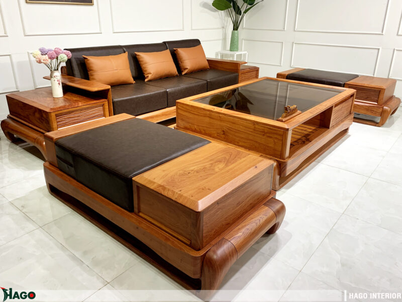 bàn ghế sofa gỗ phòng khách tại vinh