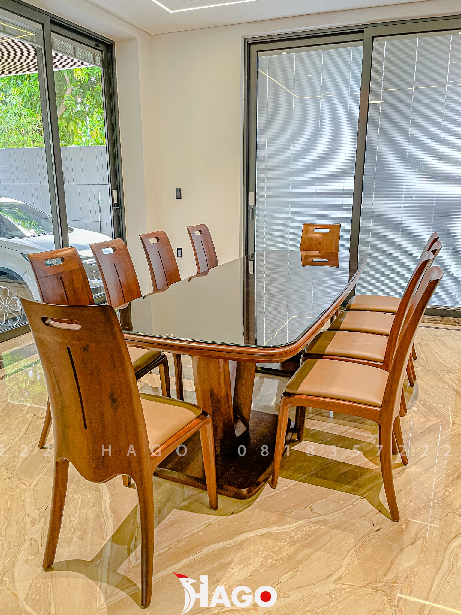 Bàn Ăn 10 Ghế Gỗ Óc Chó Ginan Cao Cấp - Ảnh 3