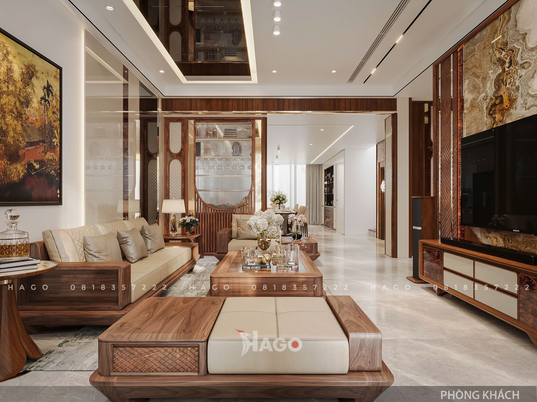 Sofa Gỗ Óc Chó Muxya - Ảnh 3