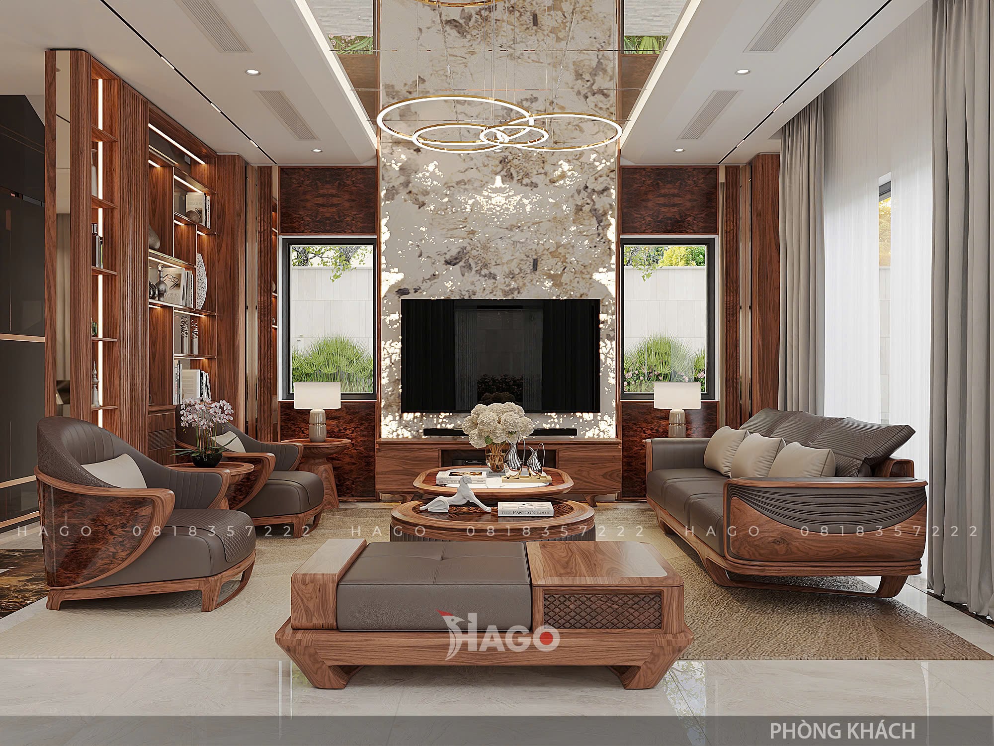 Sofa Gỗ Óc Chó Lumier